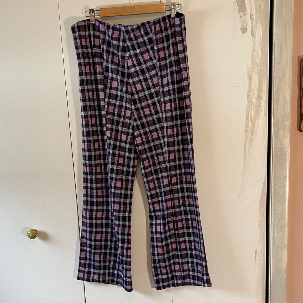 Maeve by Anthropology Checkered Pink and Brown Trousers Size XL - Picture 6 of 8